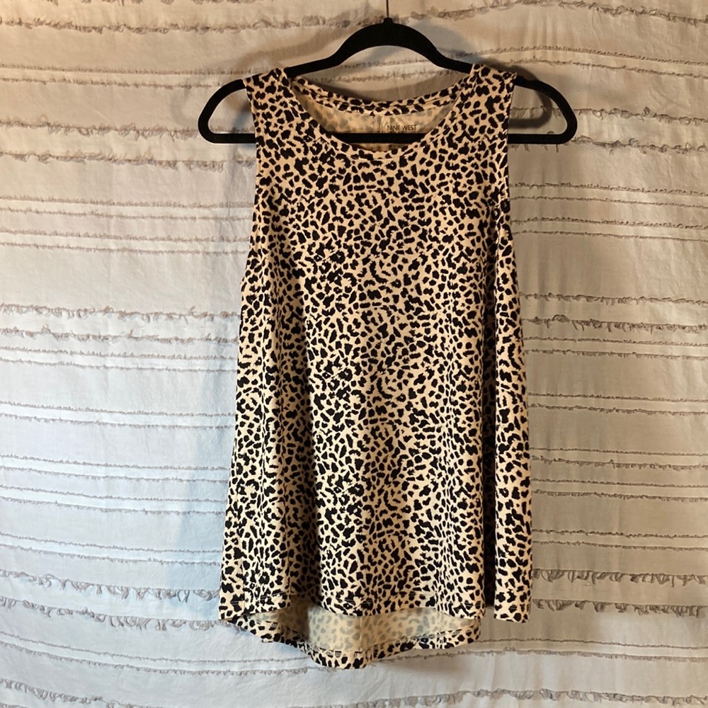 Nine West Soft Spun Animal Print High Low Tank